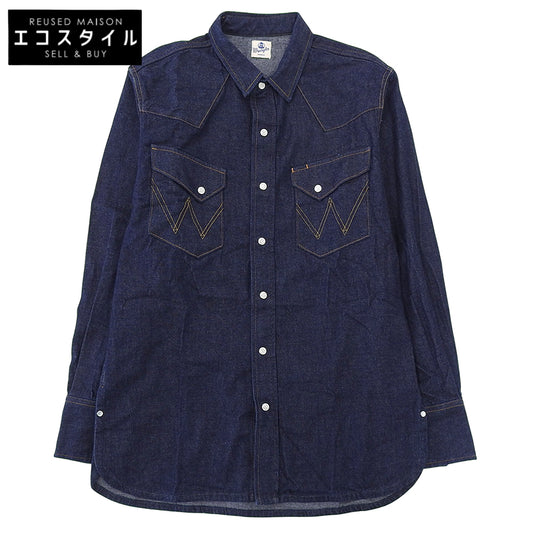 Indigo Denim Western Shirt Top Men's Navy 1 (M) WS9060 Top M Men's