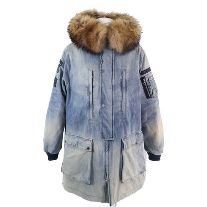 W9M04161DE Raccoon Fur Denim Coat M Men's
