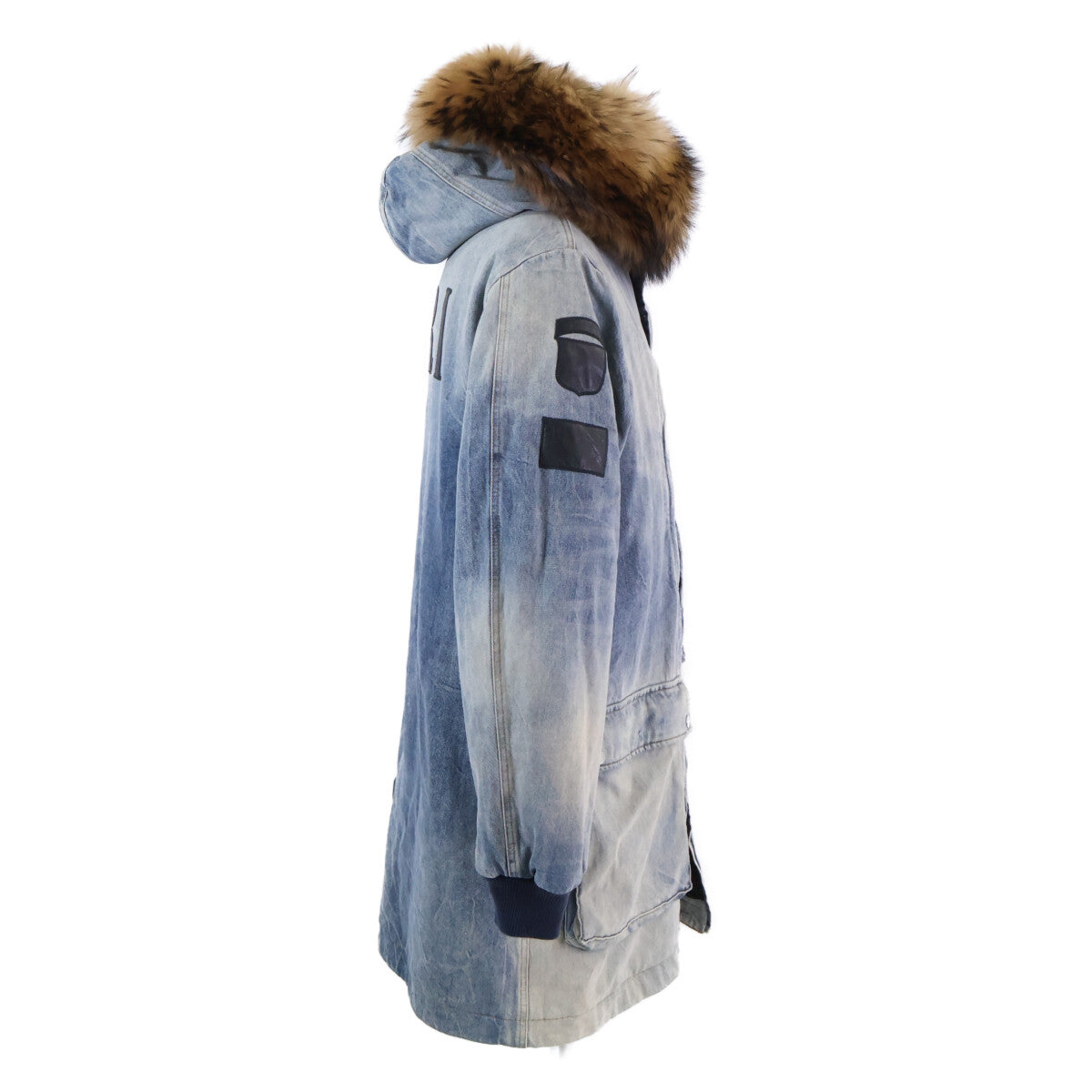 W9M04161DE Raccoon Fur Denim Coat M Men's