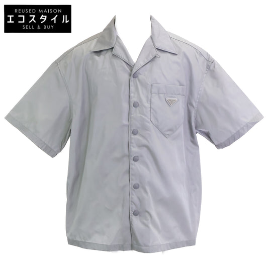 【Excellent Condition/Domestic Authentic】SC513 S202 1WQ8 RE-NYLON Triangle Logo Plate Nylon Short-Sleeved Shirt Top XL Men's