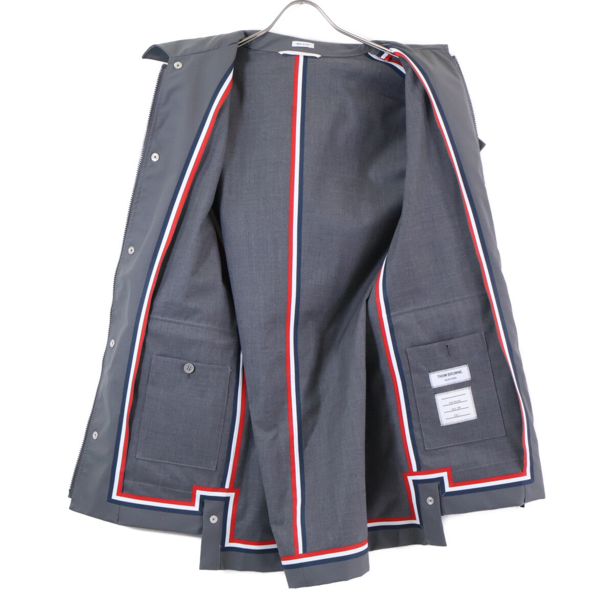 THOM BROWNE 【Domestic authenticity】MOT071A 07064035 Full-length Hooded Coat