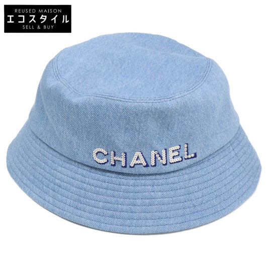 CHANEL 22SS Denim Logo Bucket Hat