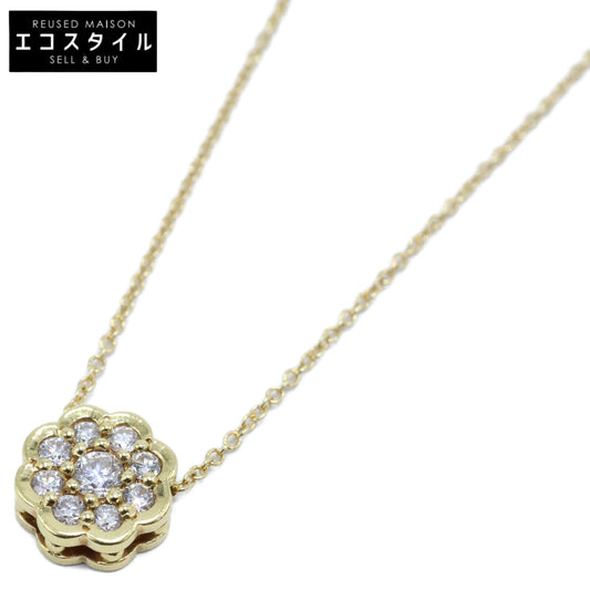 JASON DOW Beautiful 750YG Lotus Lavaliere 0.26ct Diamond Necklace