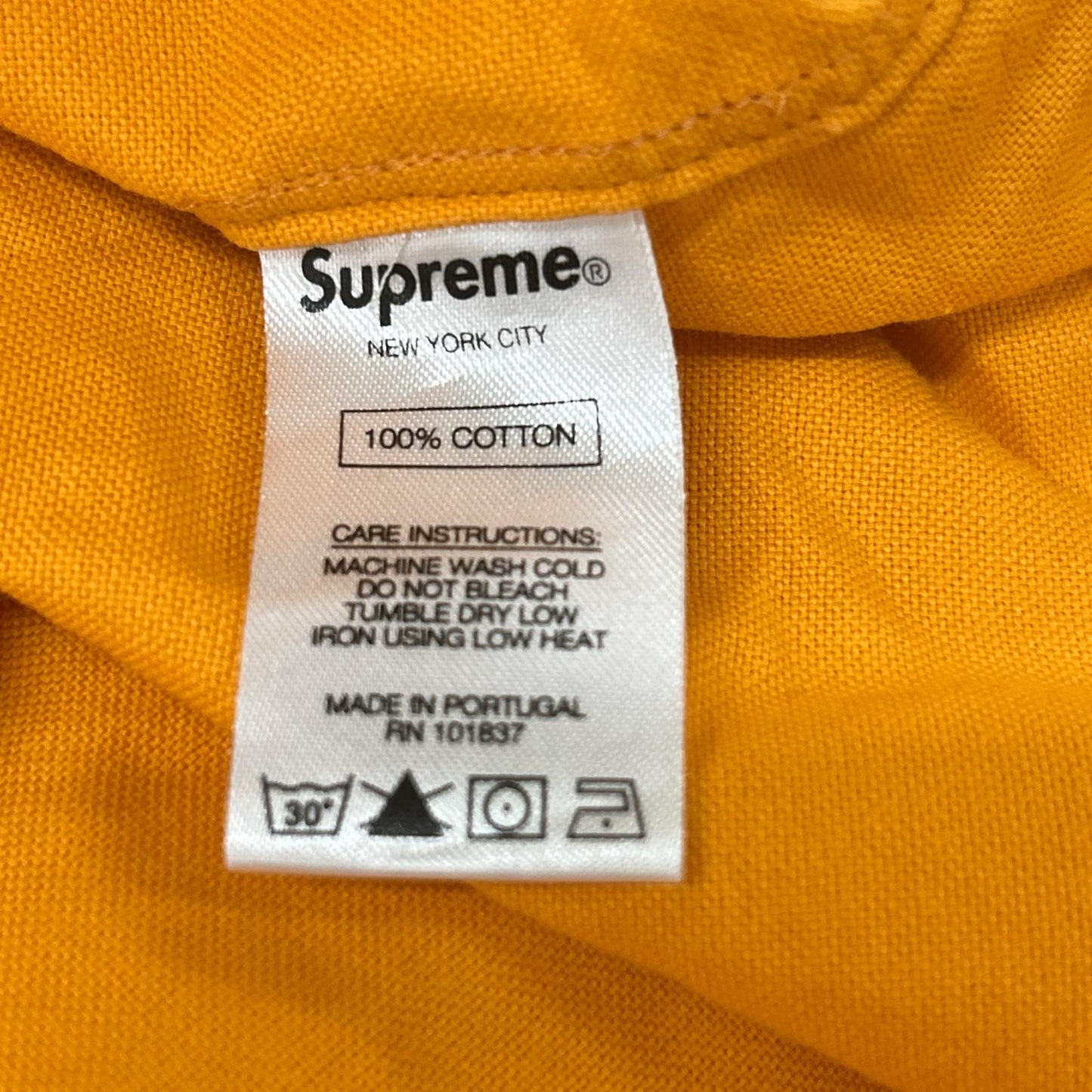 Supreme シュプリーム オレンジ ロゴ刺繍 ボタンダウンシャツ トップス