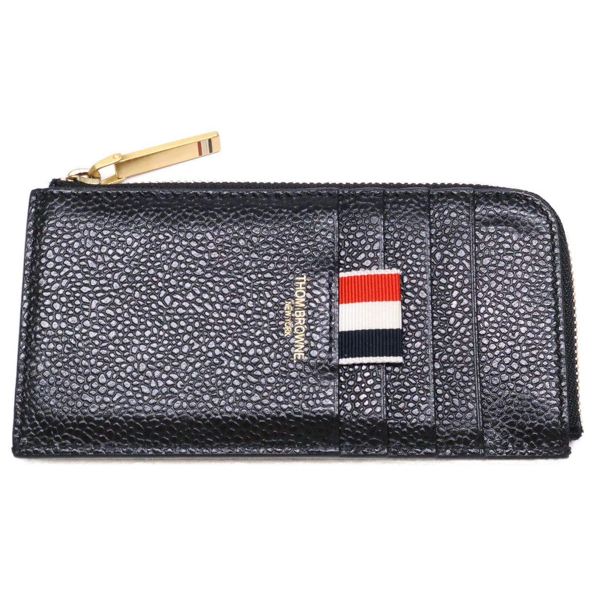 THOM BROWNE トムブラウン 【美品】MAW080A-00198 ペブルグレイン ハーフジップアラウンドウォレット コインケース