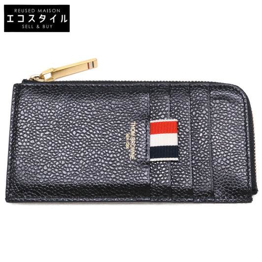 THOM BROWNE 【Excellent condition】MAW080A-00198 pebble-grain half-zip-around wallet coin purse