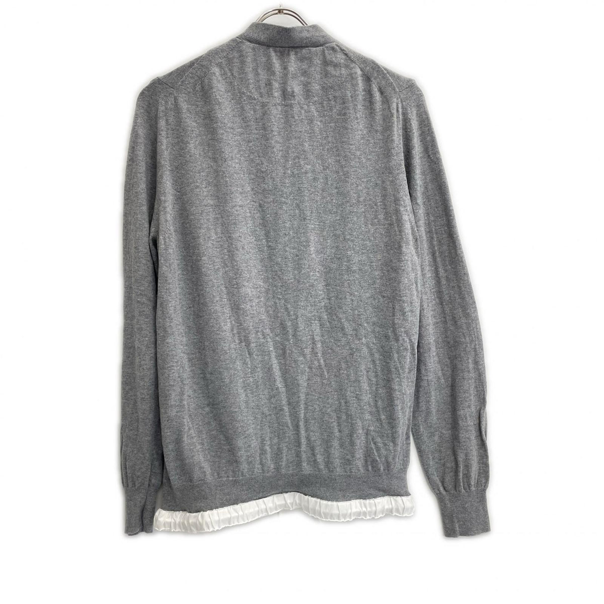 sacai サカイ 16-00995M グレー カシミヤ混 ドローコード Vネック カーディガン トップス