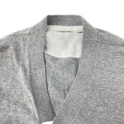 sacai サカイ 16-00995M グレー カシミヤ混 ドローコード Vネック カーディガン トップス