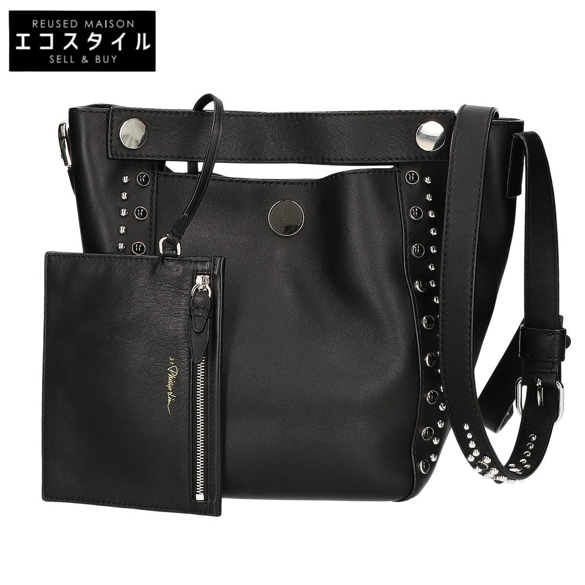 3.1 Phillip lim スリーワンフィリップリム 【美品】AS17ーA073NPS Dolly Small Studded Tote / Bucket Bag スタッズ ショルダーバッグ