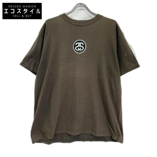 stussy ステューシー 青タグ期 コットン カーキ USA製 SSリンクプリント Tシャツ トップス
