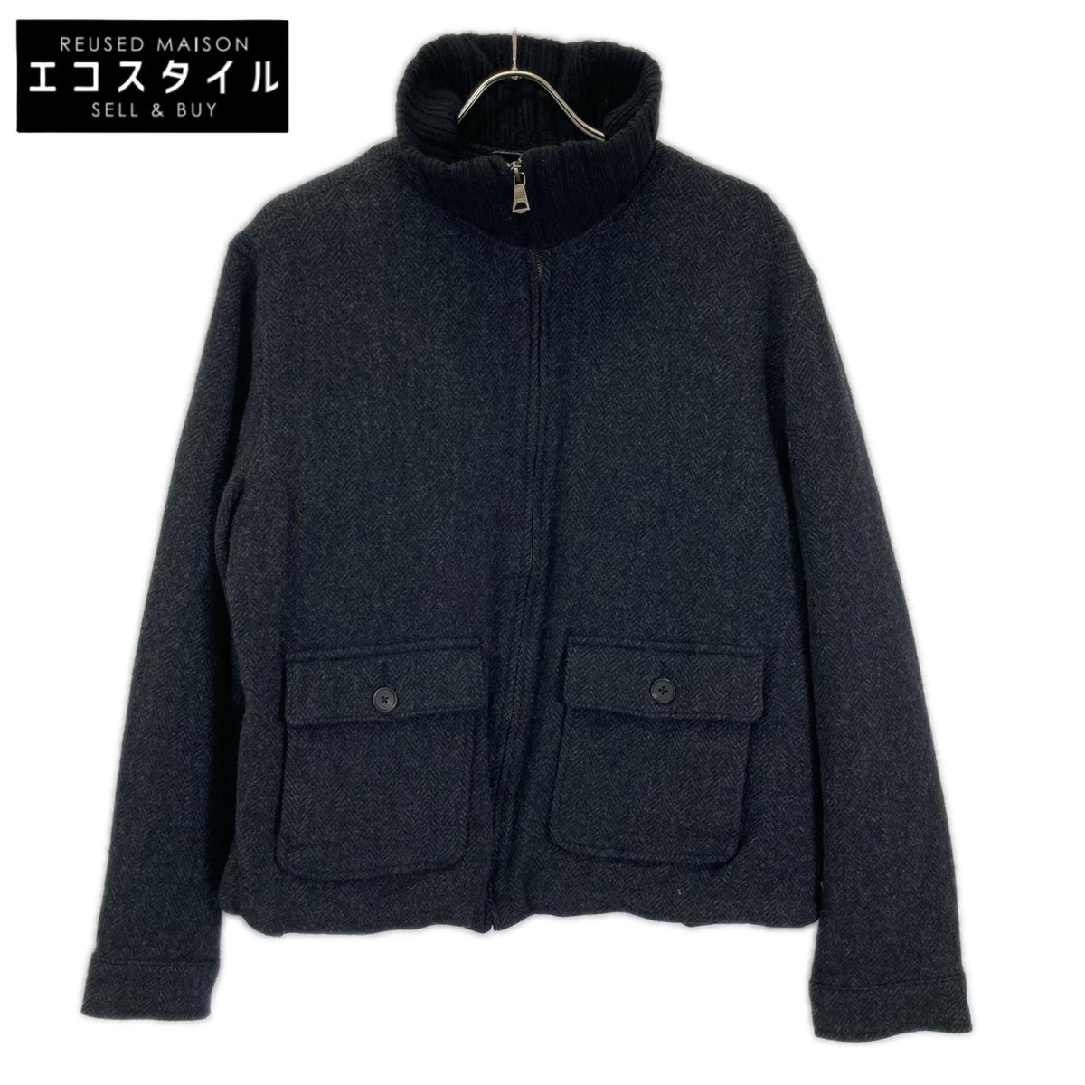 POLObyRalphLauren ポロラルフローレン グレー系 ウール ヘリンボーン ジップアップ ブルゾン ジャケット