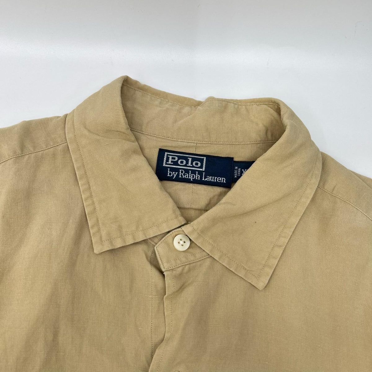 POLObyRalphLauren ポロラルフローレン ベージュ リネン×シルク ポニー刺繍 半袖シャツ トップス