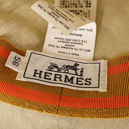 HERMES エルメス 【美品/国内正規】セリエボタン リネン ハット 帽子