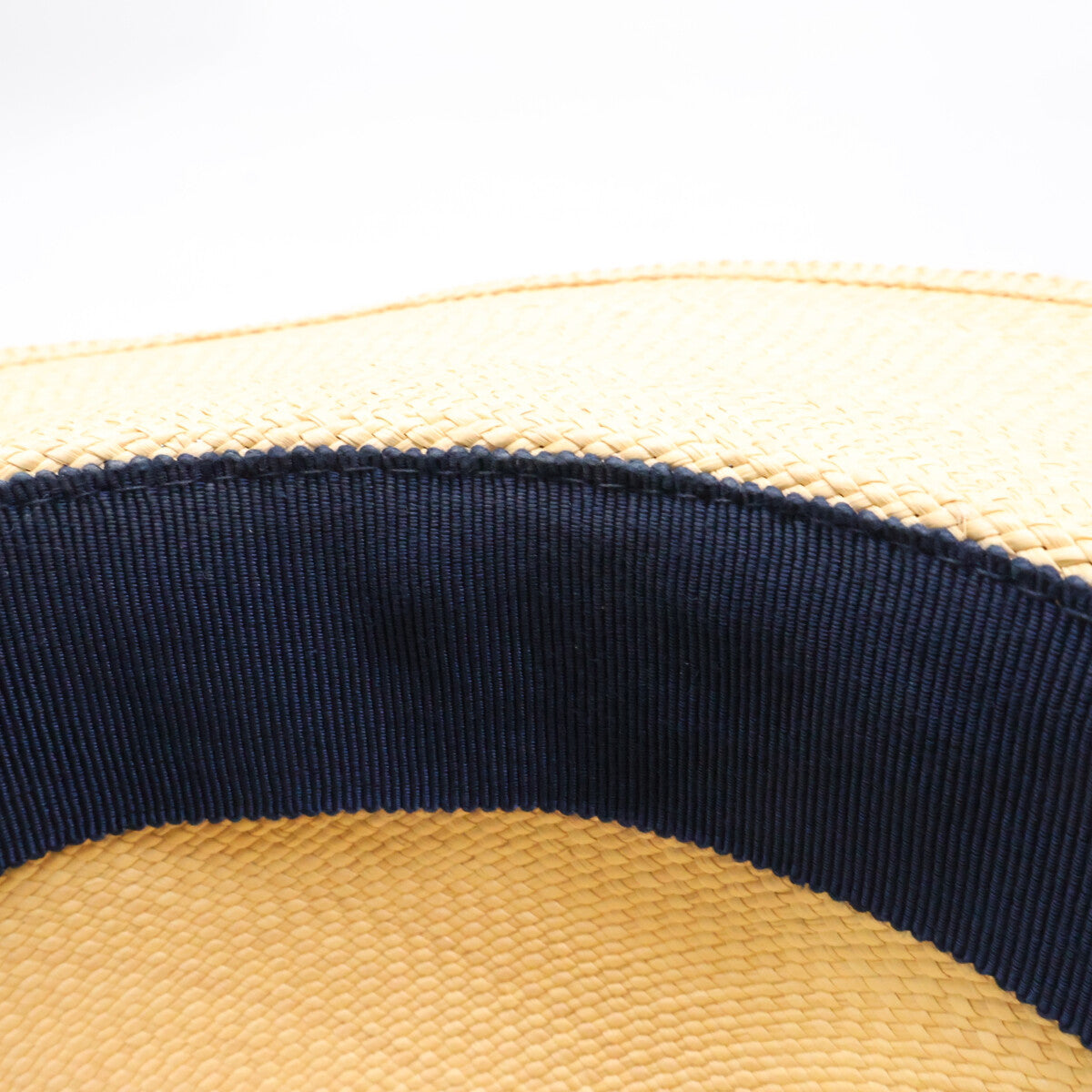 HERMES エルメス 【美品】トリニダード ロゴ刺繍トリム ストローハット 帽子