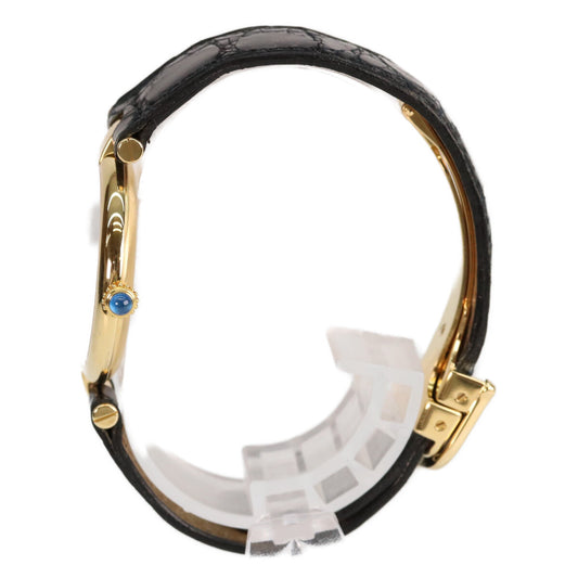 Cartier カルティエ 925 マストヴァンドームヴェルメイユLM 黒文字盤 QZ 革 腕時計