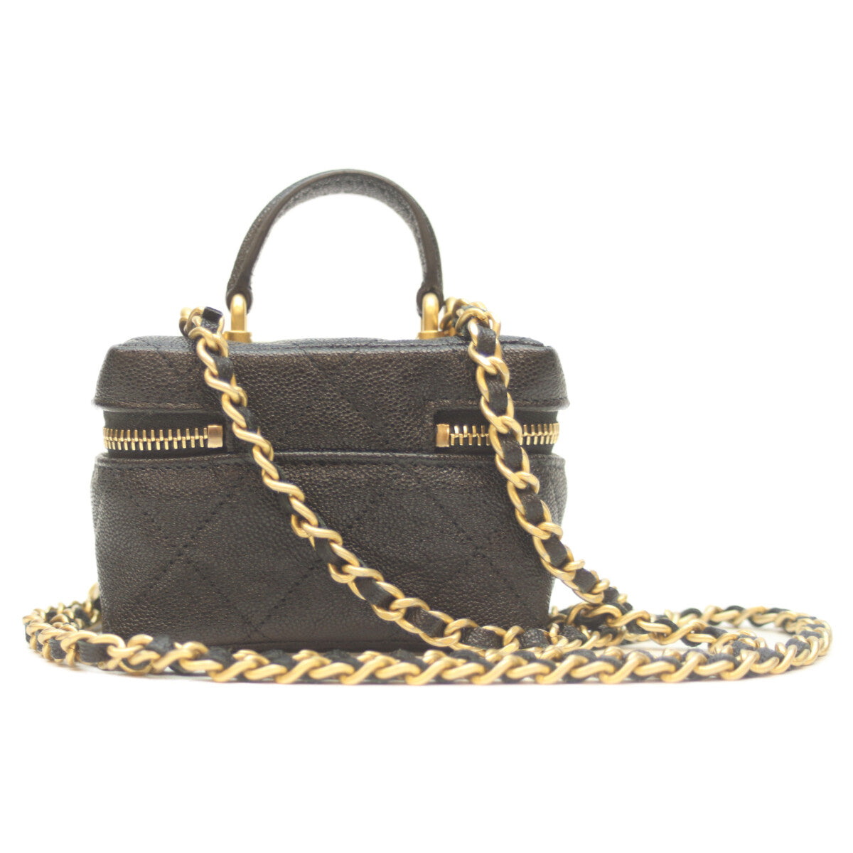 CHANEL Chanel 31st AP2194 Black Caviar GHW Top Handle Mini Vanity Shoulder Bag