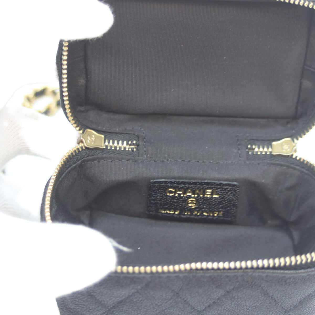 CHANEL Chanel 31st AP2194 Black Caviar GHW Top Handle Mini Vanity Shoulder Bag