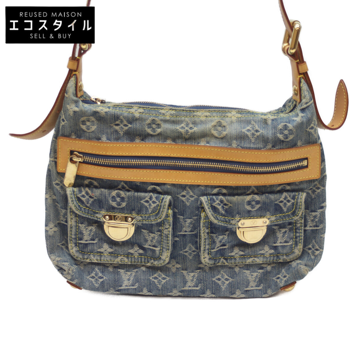 LOUIS VUITTON 2006 M95049 Monogram Denim Buggy PM Long Strap Shoulder Bag