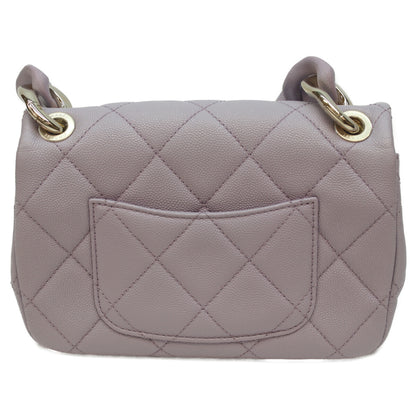 CHANEL Lavender Caviar Gold-Tone Hardware Design Chain Matelassé 20 Mini Flap Shoulder Bag