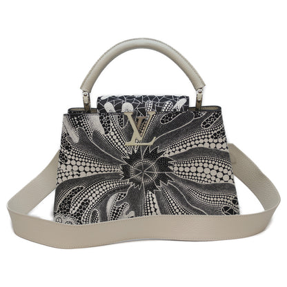 LOUIS VUITTON ルイヴィトン ×KY 草間彌生 M21705 トリヨン サイケデリックフラワー ノワール/ブロン カプシーヌ ハンドバッグ