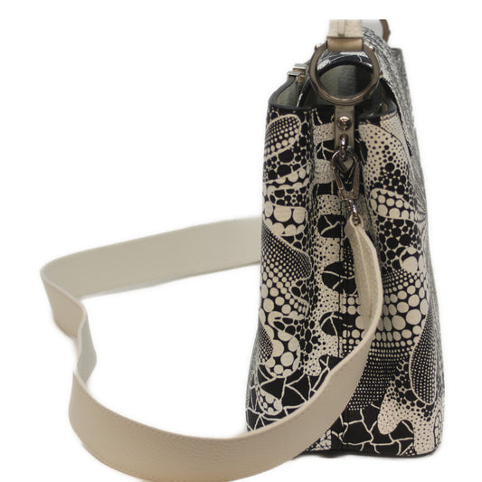 LOUIS VUITTON ×KY Yayoi Kusama M21705 Taurillon Psychedelic Flower Noir/Bronze Capucines Handbag