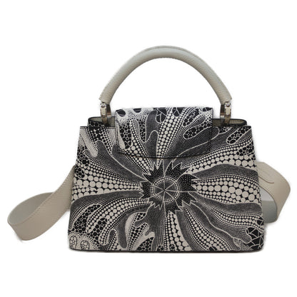 LOUIS VUITTON ルイヴィトン ×KY 草間彌生 M21705 トリヨン サイケデリックフラワー ノワール/ブロン カプシーヌ ハンドバッグ