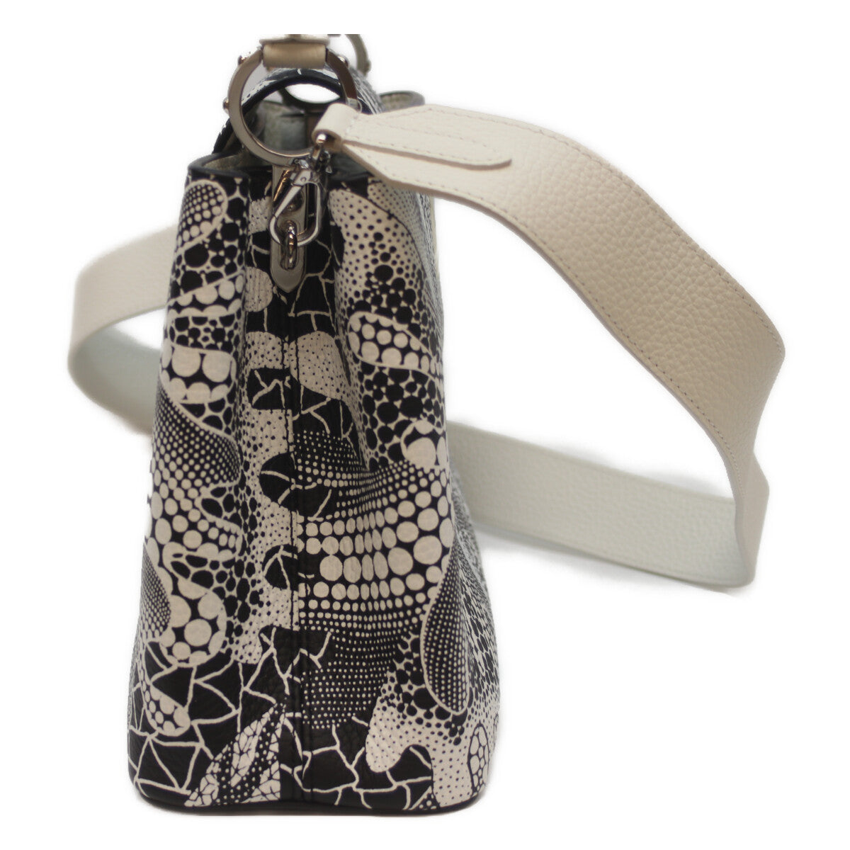 LOUIS VUITTON ルイヴィトン ×KY 草間彌生 M21705 トリヨン サイケデリックフラワー ノワール/ブロン カプシーヌ ハンドバッグ
