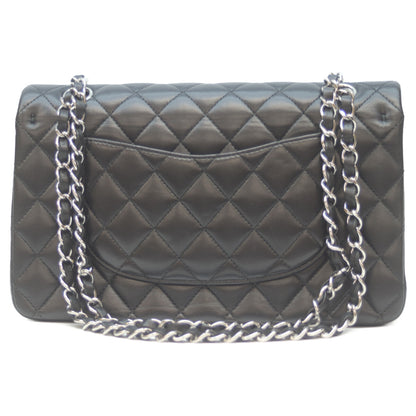 CHANEL シャネル A01112 21番 黒 ラム シルバー金具 Wフラップ マトラッセ25 ショルダーバッグ