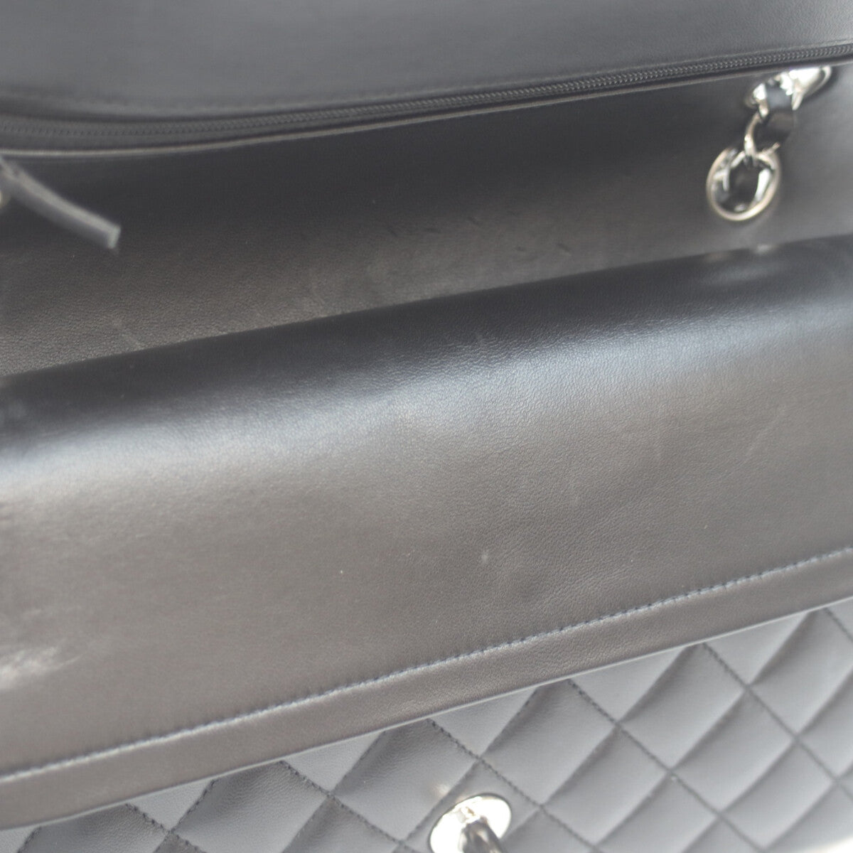 CHANEL シャネル A01112 21番 黒 ラム シルバー金具 Wフラップ マトラッセ25 ショルダーバッグ