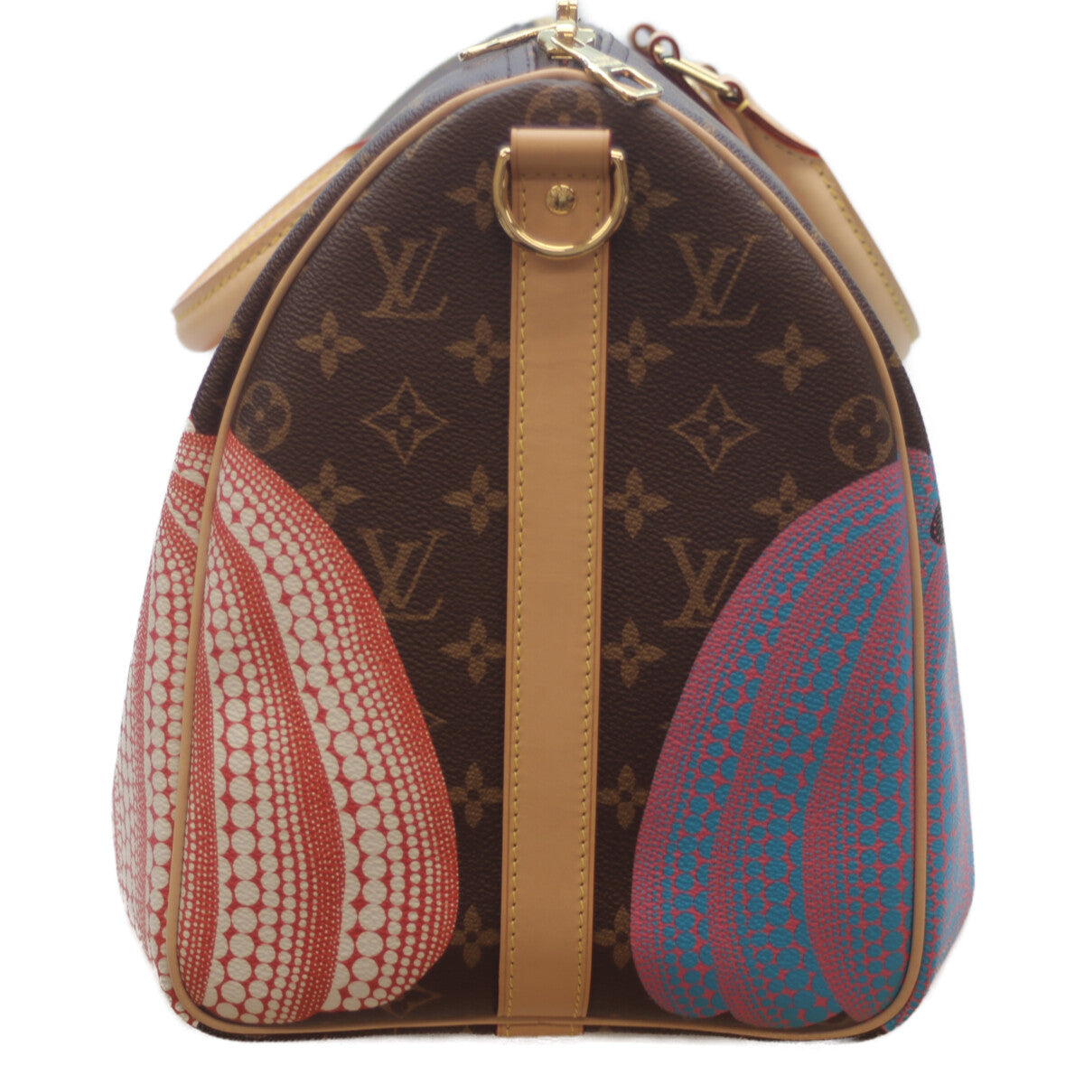 LOUIS VUITTON x Yayoi Kusama 23 Monogram Pumpkin Keepall Bandouliere 45 Boston Bag