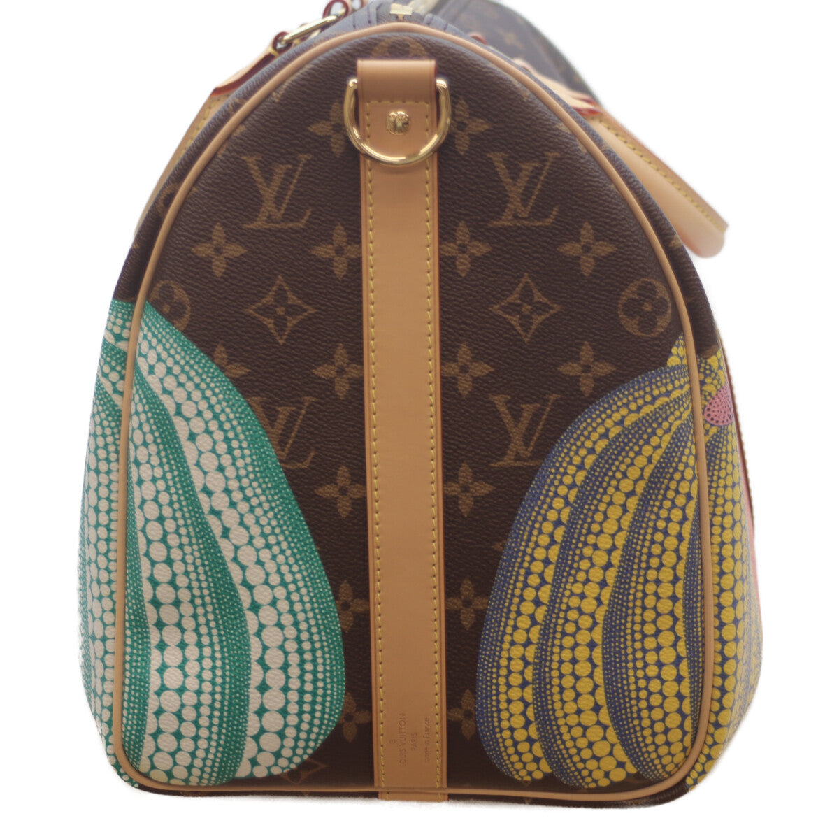 LOUIS VUITTON x Yayoi Kusama 23 Monogram Pumpkin Keepall Bandouliere 45 Boston Bag