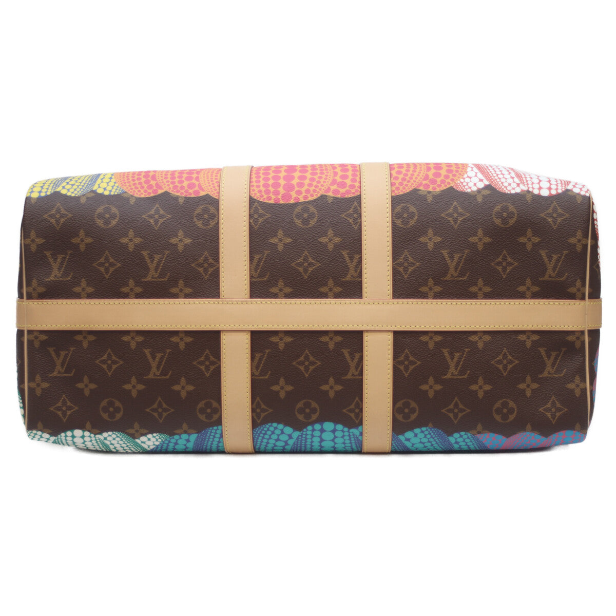 LOUIS VUITTON x Yayoi Kusama 23 Monogram Pumpkin Keepall Bandouliere 45 Boston Bag