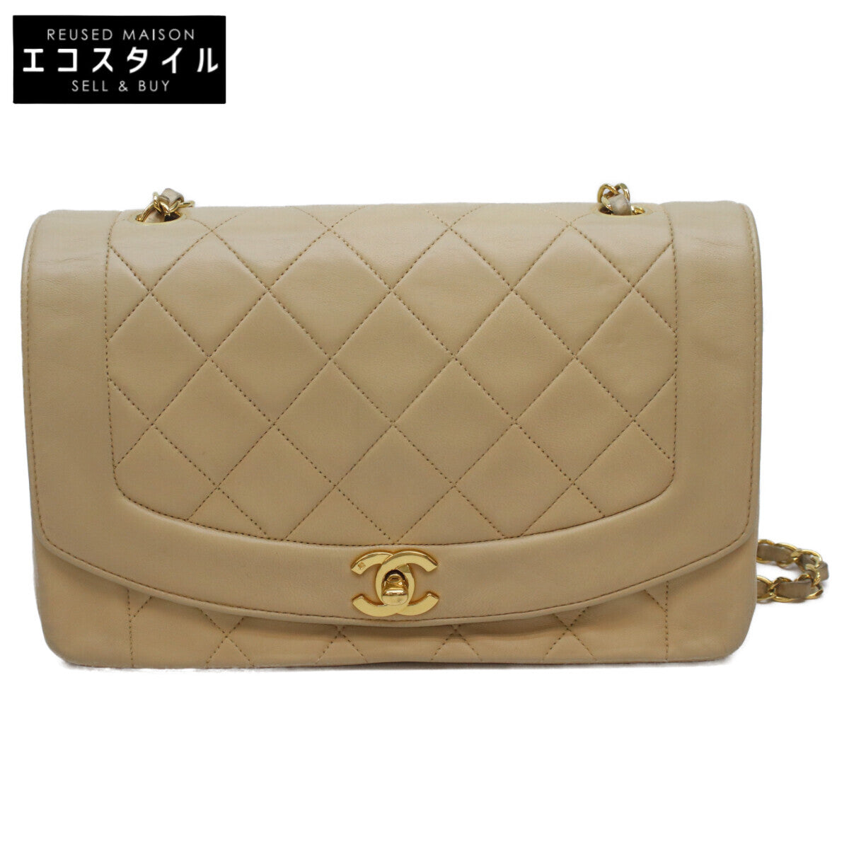CHANEL シャネル 3番 A01165 ベージュ ラム ダイアナ25 ショルダーバッグ