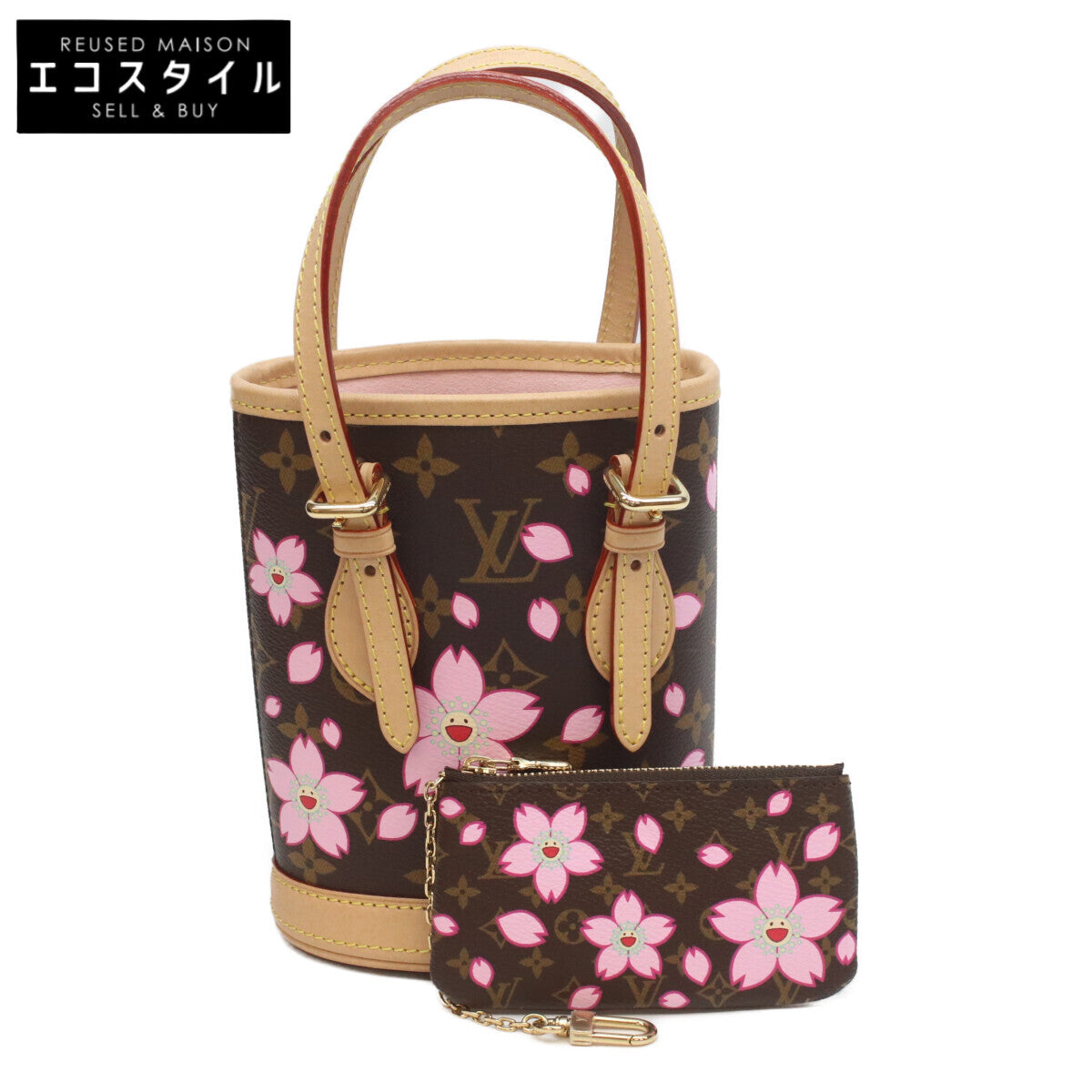 LOUIS VUITTON Louis Vuitton ×TM Takashi Murakami 25th Anniversary M13417 Monogram Cerises Nano Bucket Handbag