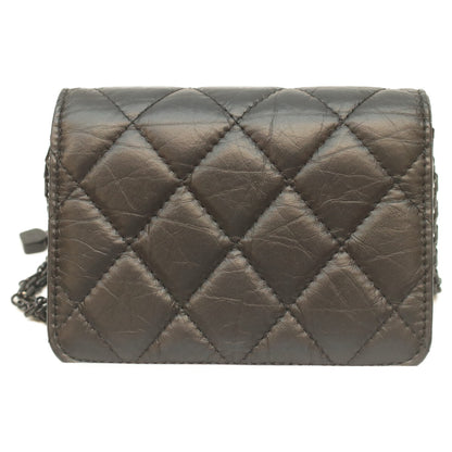 CHANEL シャネル 2.55 ソーブラック ヴィンテージカーフ カードケース チェーンミニショルダー ショルダーバッグ