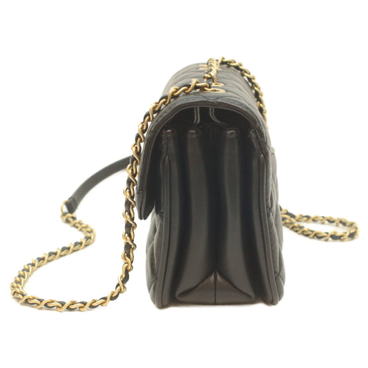 CHANEL 24 Black Lamb Gold Hardware Coco Vintage Flap Mini Matelasse 18 Shoulder Bag