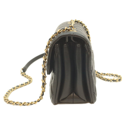 CHANEL 24 Black Lamb Gold Hardware Coco Vintage Flap Mini Matelasse 18 Shoulder Bag