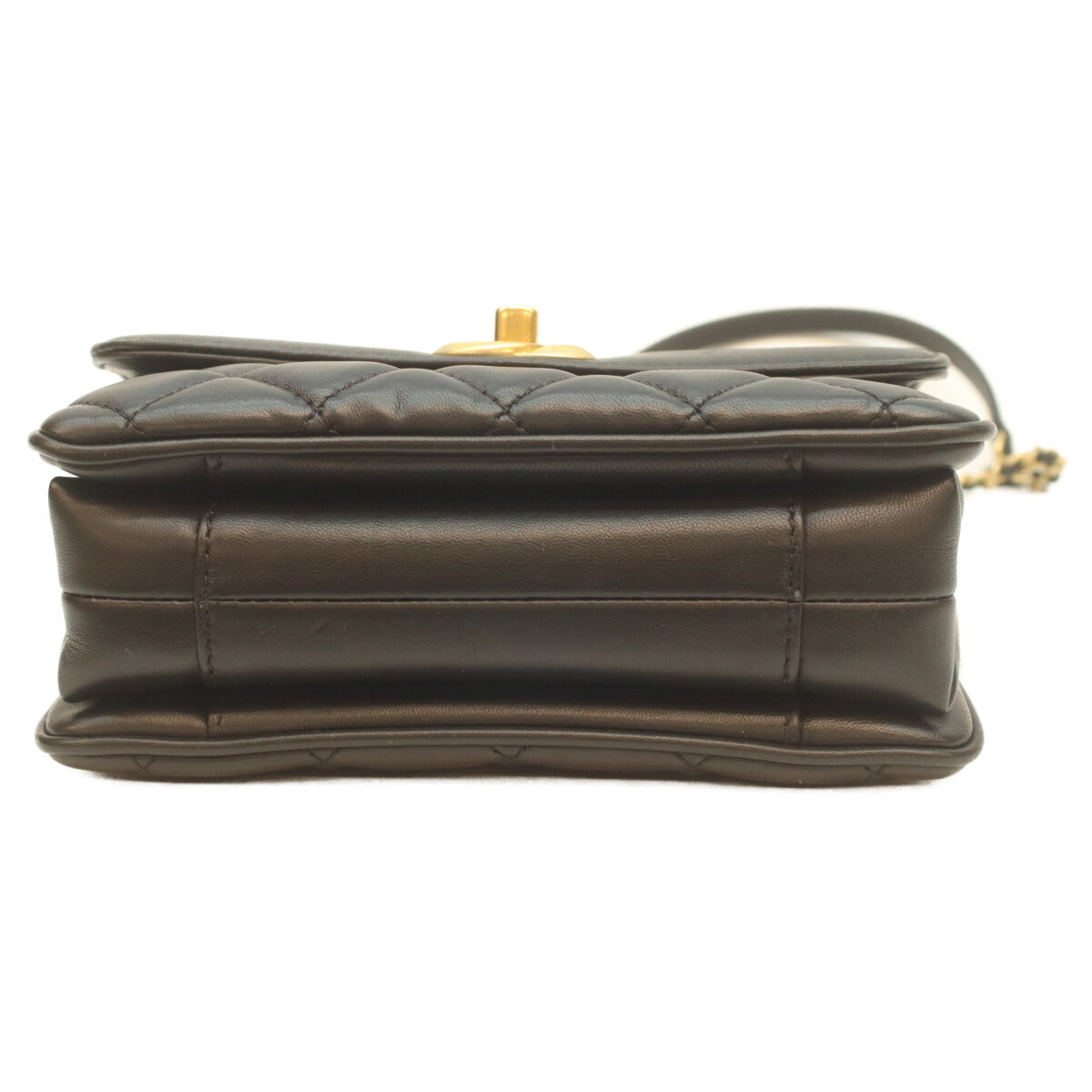CHANEL 24 Black Lamb Gold Hardware Coco Vintage Flap Mini Matelasse 18 Shoulder Bag