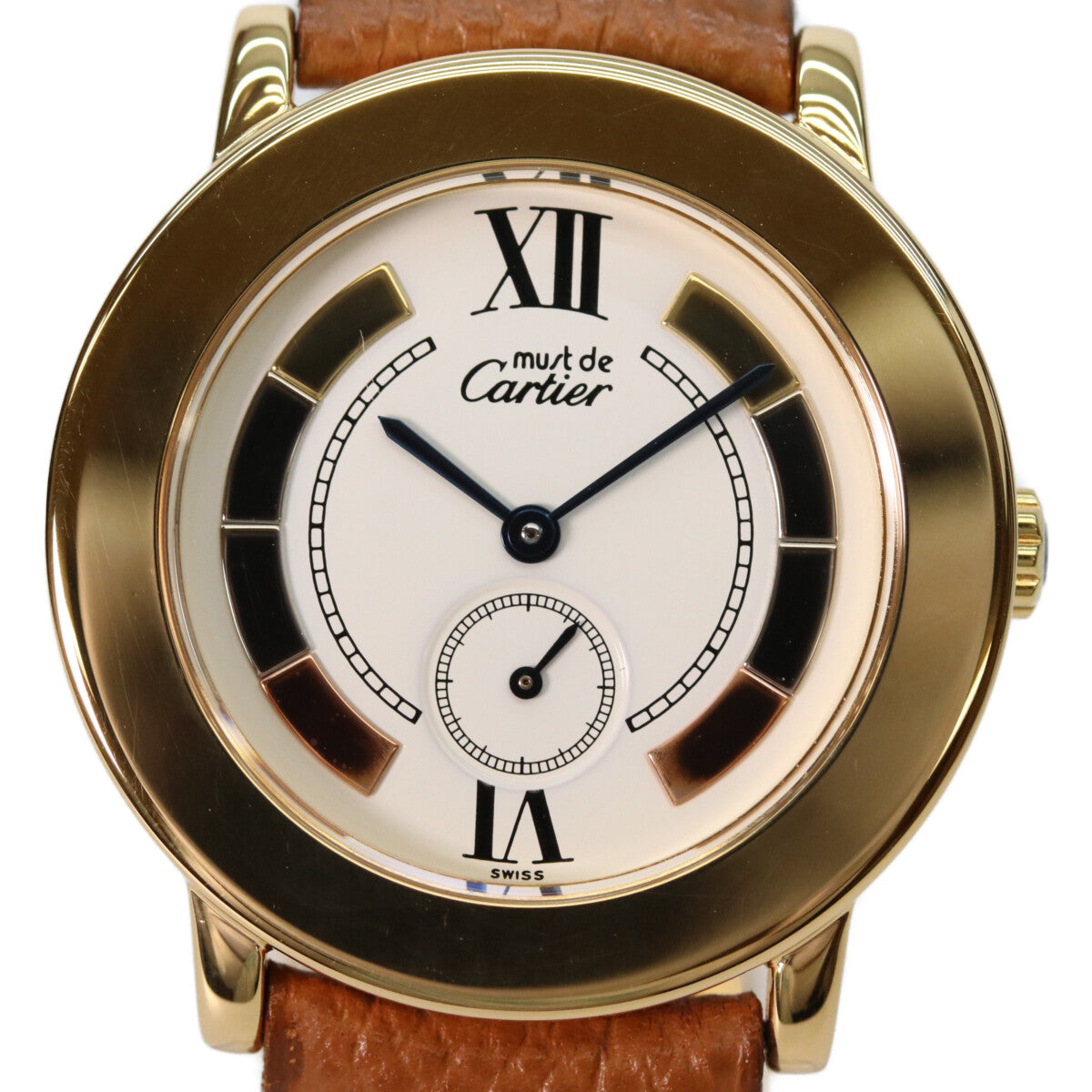 Cartier カルティエ W1006922 925 マストドゥカルティエ ロンド LM ヴェルメイユ スモールセコンド トリニティ 腕時計