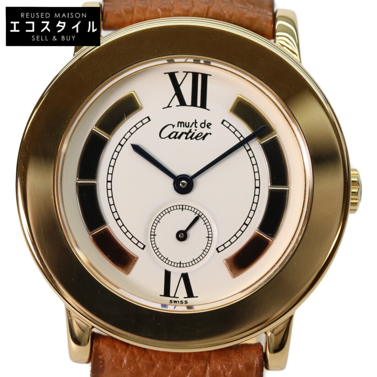 Cartier カルティエ W1006922 925 マストドゥカルティエ ロンド LM ヴェルメイユ スモールセコンド トリニティ 腕時計