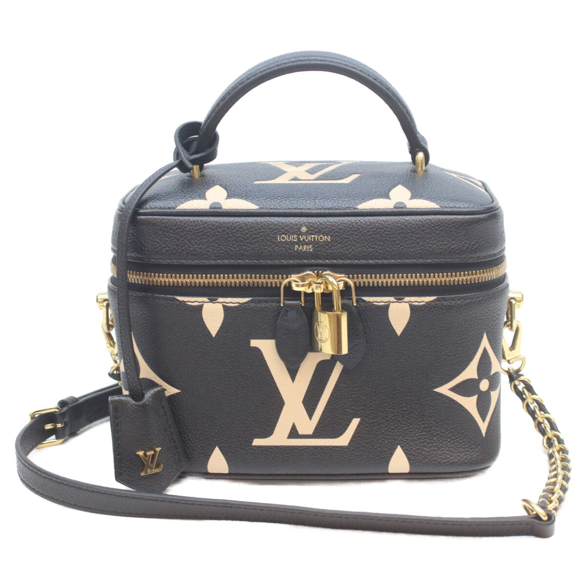 LOUIS VUITTON 路易威登 M45780 双色 黑色 Monogram Empreinte Vanity PM 单肩包