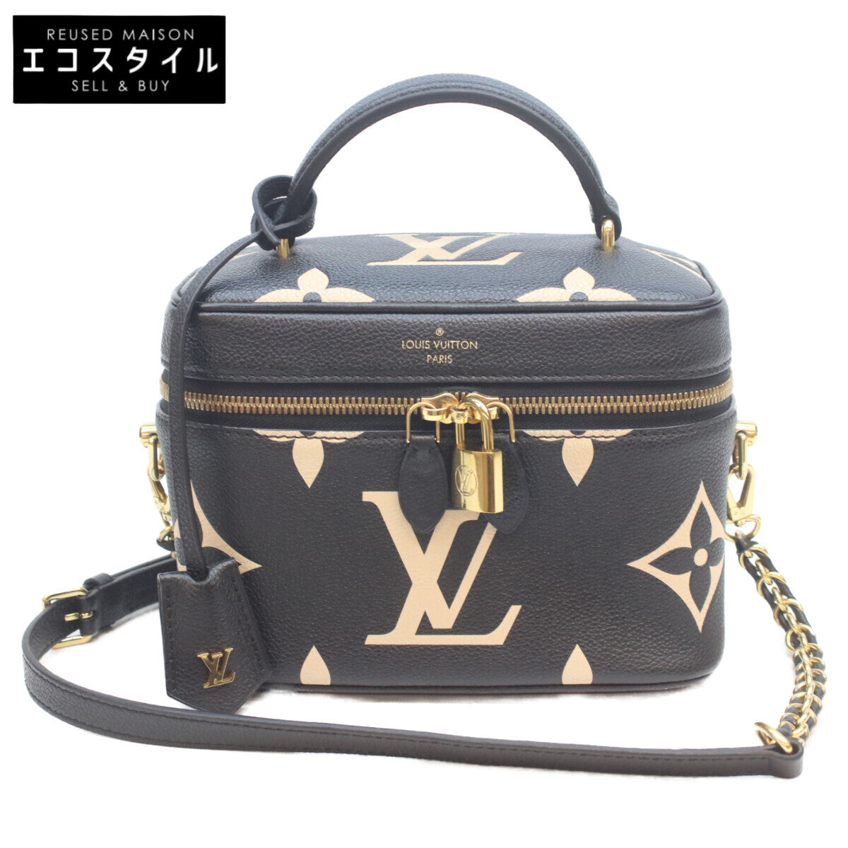 LOUIS VUITTON 路易威登 M45780 双色 黑色 Monogram Empreinte Vanity PM 单肩包