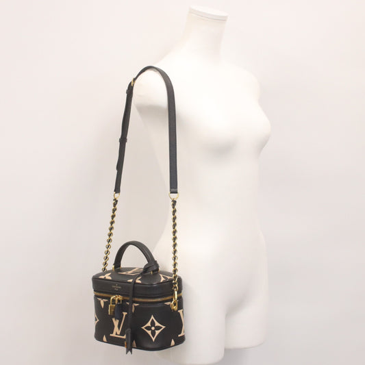 LOUIS VUITTON M45780 Bicolor Noir Monogram Empreinte Vanity PM Shoulder Bag