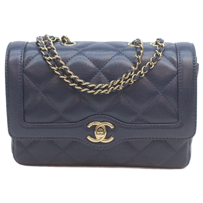 CHANEL AS5048 Navy Lambskin GHW Matelasse 20 Single Flap Bag Shoulder Bag