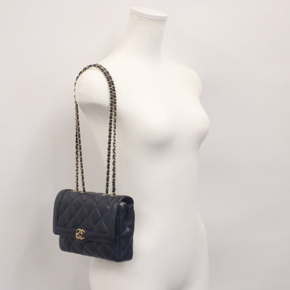 CHANEL AS5048 Navy Lambskin GHW Matelasse 20 Single Flap Bag Shoulder Bag