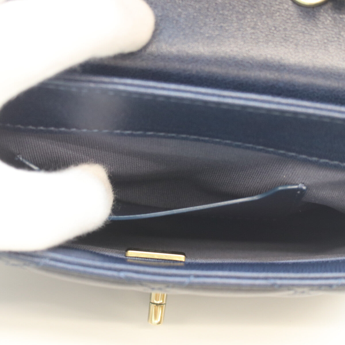 CHANEL AS5048 Navy Lambskin GHW Matelasse 20 Single Flap Bag Shoulder Bag