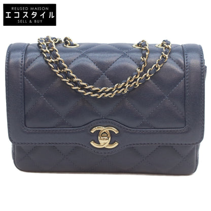 CHANEL AS5048 Navy Lambskin GHW Matelasse 20 Single Flap Bag Shoulder Bag