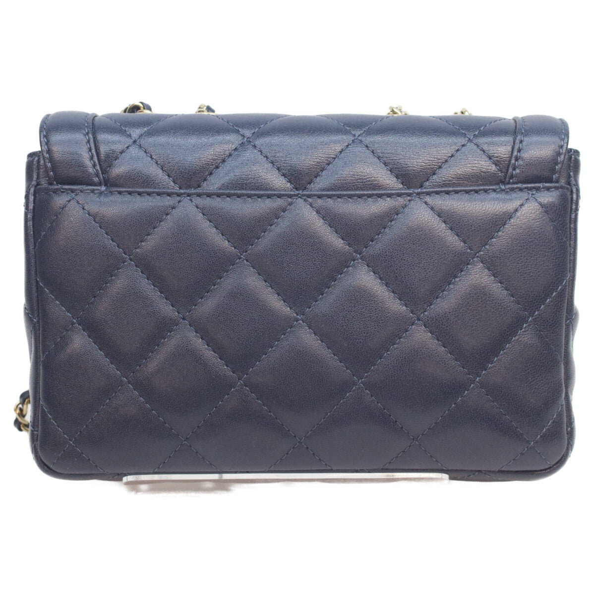 CHANEL AS5048 Navy Lambskin GHW Matelasse 20 Single Flap Bag Shoulder Bag