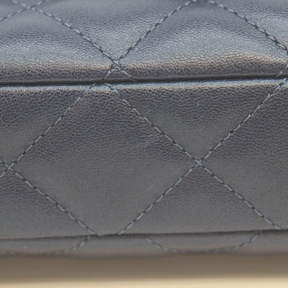 CHANEL AS5048 Navy Lambskin GHW Matelasse 20 Single Flap Bag Shoulder Bag