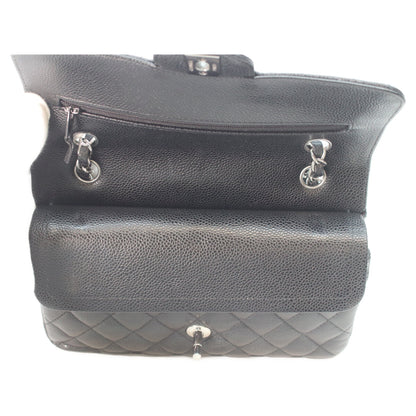 CHANEL シャネル A01113 黒 キャビア シルバー金具 ダブルフラップ マトラッセ23 チェーンショルダーバッグ ショルダーバッグ